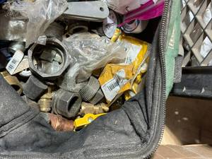 lot 165 image: Bag of Misc Pipe Fittings, Couplings, Valves, Etc