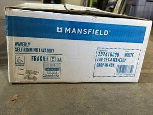 lot 260 image: Mansfield 257-4Mansfield Waverly 21 Vitreous China Drop In Bathroom Sink with 3 Faucet Holes at 4 Centers and Overflow Model 257410000