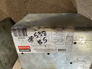 lot 282 image: Simpson CCOS5.50 Steel Column Cap - G90 Galvanized  Large Joist Tie