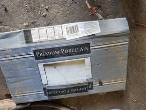 lot 13 image: One Box Premium Porcelain Tiles Carara White 12 x 24 Matte