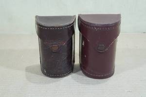 lot 10 image: Vintage JA Coxe Leather Fishing Reel Cases