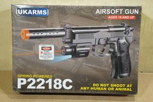 lot 43 image: UKArms P2218C Spring Powered Airsoft Gun with Laser