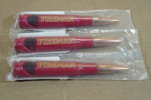 lot 48 image: 3 Fireman 50 Cal Bottle Openers