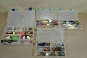 lot 90 image: Plastic Tackle Organizers with Fishing Tackle