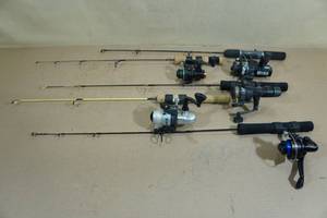 lot 134 image: Assorted Ice Fishing Rods and Reels