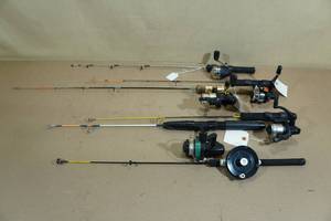 lot 136 image: Assorted Ice Fishing Rods and Reels