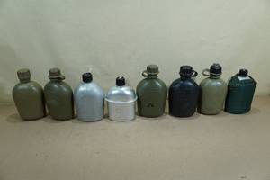 lot 182 image: Assorted Military Canteens - Plastic and Metal