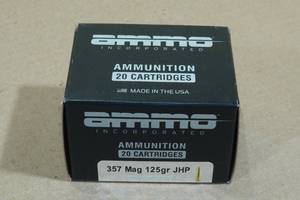 lot 205 image: 20 Ammo Inc .357 Mag 125 Gr JHP Ammo
