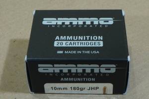 lot 209 image: 20 Ammo Inc 10mm 180 Gr JHP Ammo