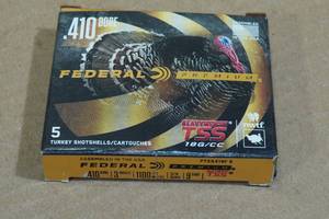 lot 219 image: 5 Federal Premium .410 Bore 3 9 Shot Turkey Shotshells
