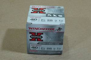 lot 222 image: 25 Winchester Super-X .410 Bore 2-12 7-12 Shot Shotshells