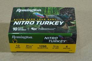 lot 227 image: 10 Remington Nitro Turkey 12 Gauge 2-34 4 Shot Shotshells