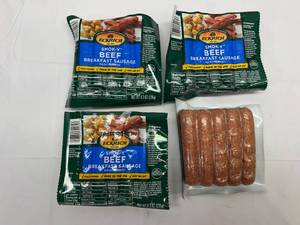 L. 4x 8.3oz  Ecrich Smok-y Beef Breakfast Sausage Links