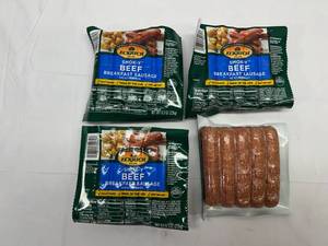 L. 4x 8.3oz  Ecrich Smok-y Beef Breakfast Sausage Links