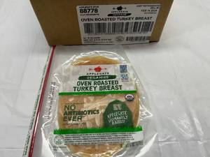 L. 12x 6oz Applegate Organics Oven Roasted Turkey Breast