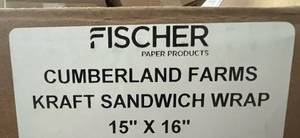 KK. 1,000 15x16 Kraft Sandwich Wrap