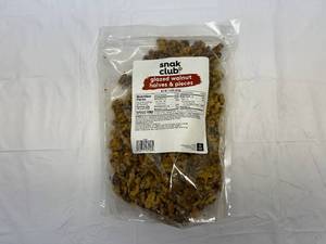KK. 2lbs Snak Club Glazed Walnuts Halves & Pieces