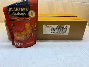 JJ. 12x 5oz Planters Cashews Cinnamon & Brown Sugar