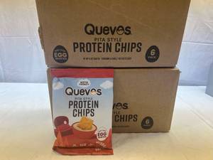 LL. 2x 6-1oz bags Quevos Pita Style Protein Chips