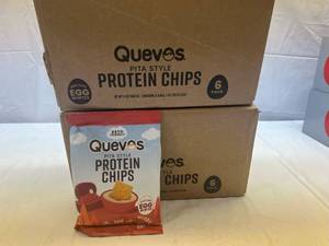 LL. 2x 6-1oz bags Quevos Pita Style Protein Chips