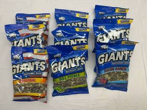 JJ. 9x 5.75oz Giants Sunflower Seeds-3 Flavors
