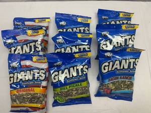JJ. 9x 5.75oz Giants Sunflower Seeds-3 Flavors