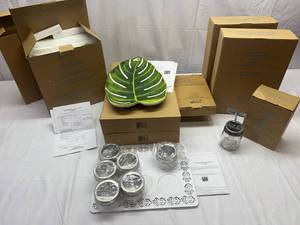 KK.  Avon Wall Shelves, Palm Platters, Magnetic Spice Organizer & 2 Place Setting Holders & 2 Bird Water Stakes