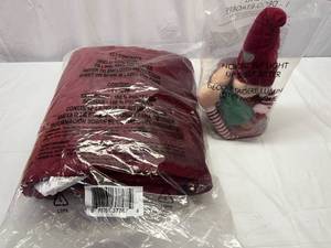 II. Avon Snuggle Throw & Nordic Elf Light up Shelf Sitter