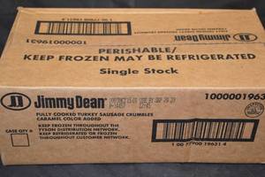 H - Box of Jimmy Dean Fully Cooked Turkey Sausage Crumbles Best by 09202023