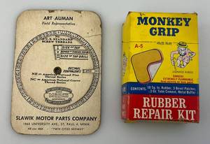 Vintage MONKEY GRIP Rubber Repair Kit & Mopar Thread Gauge