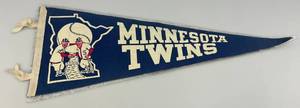 Vintage 1960s MINNESOTA TWINS Felt Pennant (With Clear Protective Sleeve) 11 x 30