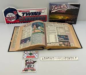 Vintage MINNESOTA TWINS Items Including Patch, Scrapbook & More