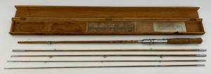 Vintage Globe Brand Bamboo Fly Rod With Flies & Case