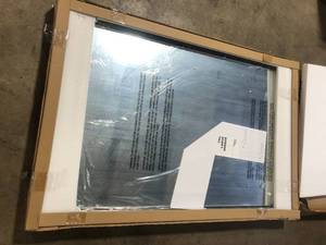 50 in. W x 31 in. H Rectangle Metal Framed Black Deep Modern Wall Mirror Customer Returns See Pictures