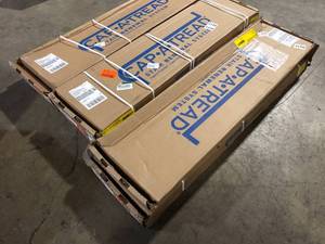 Lot of Cap A Tread Shadow Hickory 47 in. L x 12.15 in. W x 1.69 in. T Vinyl Stair Tread and Reversible Riser Kit Adhesive  Customer Returns See Pictures