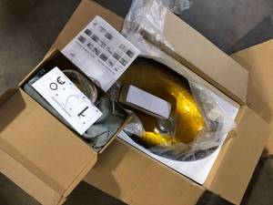 Puluomis Foil Undertone Glass Oval Vessel Sink in Yellow with Faucet Pop Up Drain Set Customer Returns See Pictures