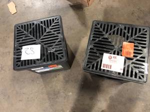 Lot of 2 NDS 12 in. x 12 in. Drainage Catch Basin, 2 Opening Kit     Customer Returns See Pictures