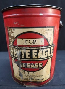 COLLECTABLE WHITE  EAGLE GREASE CAN