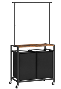 lot 151 image: MAHANCRIS Laundry Sorter Cart with Hanging Clothes Rack