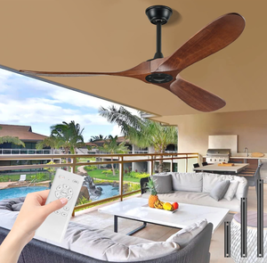lot 152 image: 52 Ceiling Fans Without Lights, Solid Wood Ceiling Fan with Remote Control and DC Motor