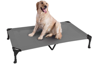 lot 165 image: Veehoo Cooling Elevated Dog Bed, Portable Raised Pet Cot with Washable & Breathable Mesh