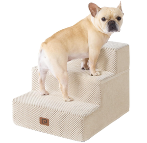 lot 310 image: EHEYCIGA Dog Stairs for Small Dogs, 3-Step Dog Steps for Couch Sofa and Chair