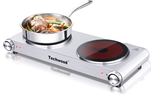 lot 316 image: Hot Plate, Techwood 1800W Dual Electric Stoves