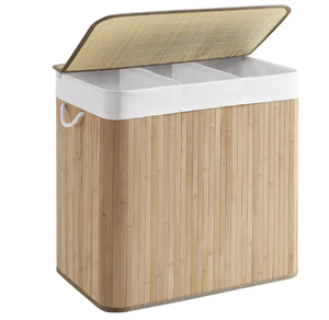 lot 330 image: SONGMICS Laundry Hamper, 39.6 Gallons (150L), 3-Section Laundry Basket