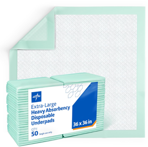 lot 335 image: Medline Incontinence Bed Pads 36 x 36 Inches (Pack of 50)