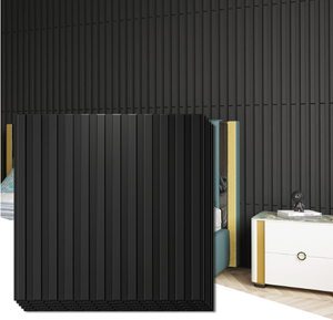 lot 336 image: Art3d Slat Wall Panel, 3D Fluted Textured Panel 12-Tile 19.7 x 19.7in. - Black