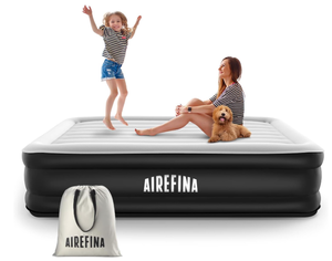 lot 341 image: Airefina 18 Air Mattress Queen with Built in Pump, 80x60x18in