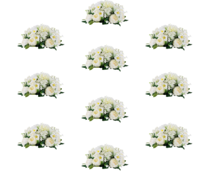 lot 539 image: 10 White and Champagne Flowers for Centerpieces- 8