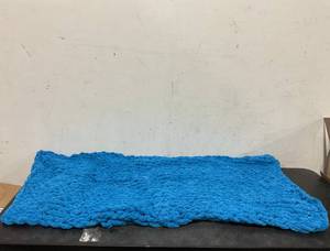 lot 321 image: Blue Luxury Chenille Blanket, Measures 51 x 63