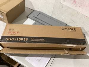 lot 600 image: VASAGLE Small Bathroom Storage Corner Floor Cabinet with Door and Shelves